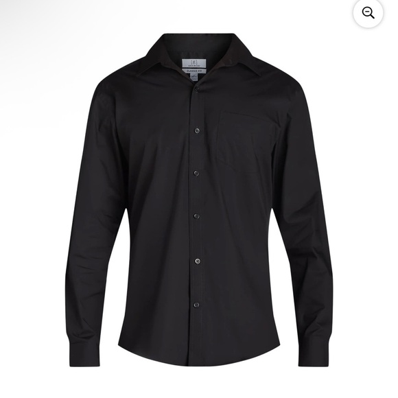George Other - George Men's Classic Black Long Sleeve Button Down Dress Shirt NWT